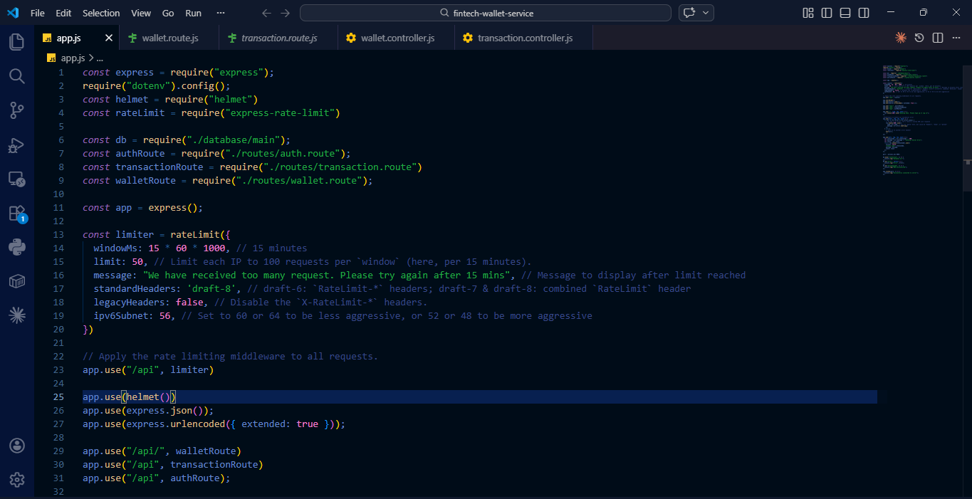 Screenshot of Transactional Wallet System