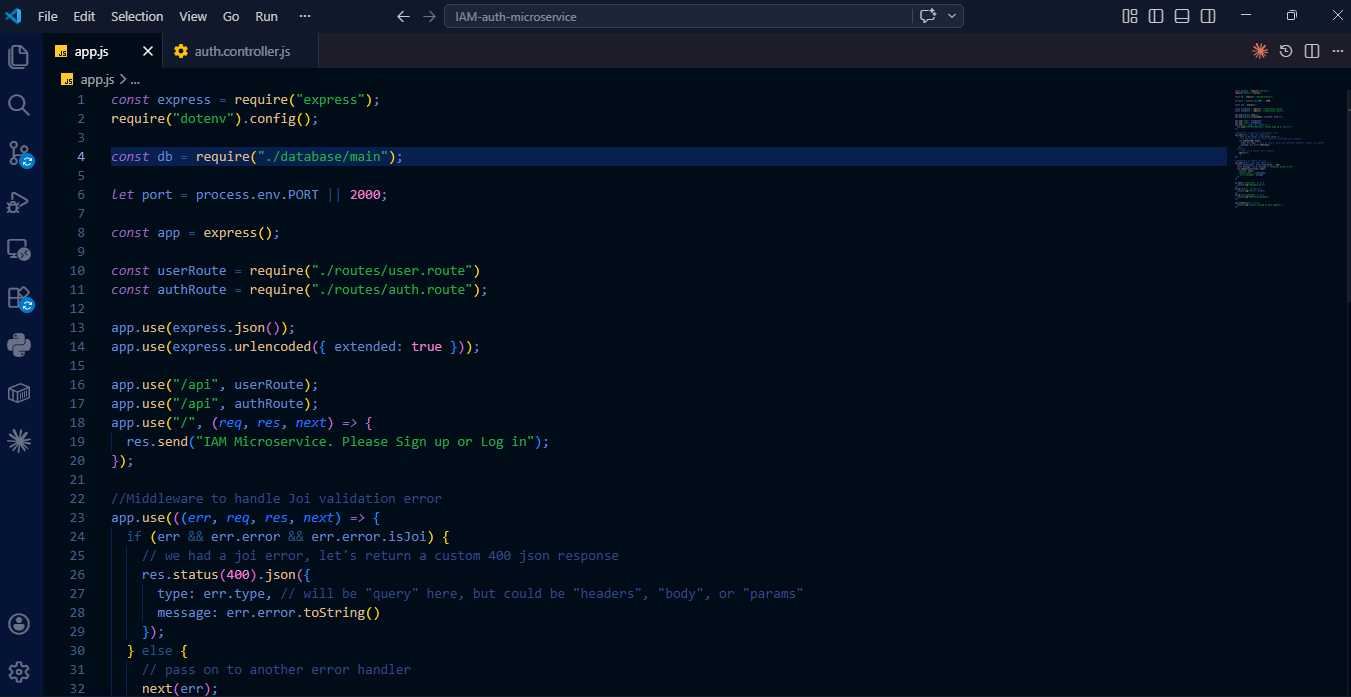 Screenshot of Identity & Access Management (IAM) Service